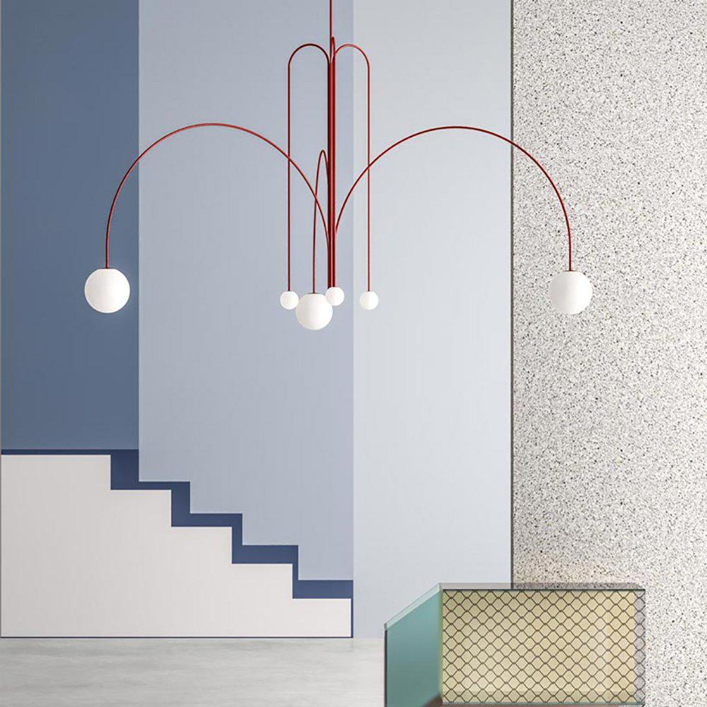 Lustre moderne Ejnar en Métal, Verre Cuivre plaqué