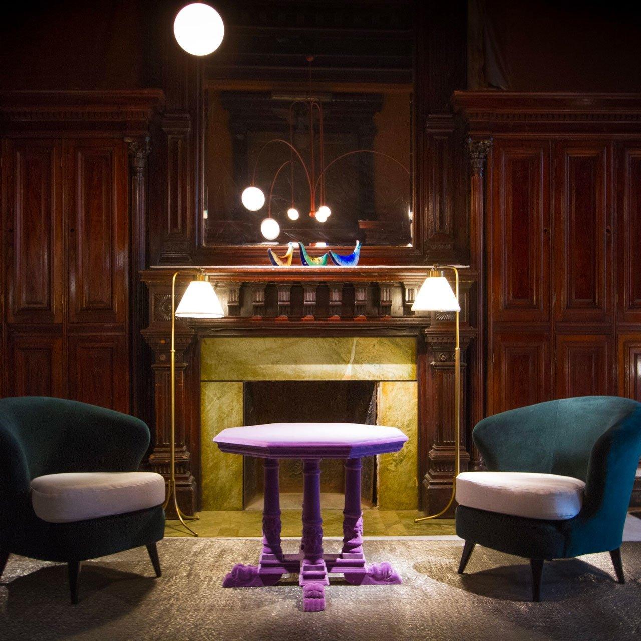 Lustre moderne Ejnar en Métal, Verre bordeaux