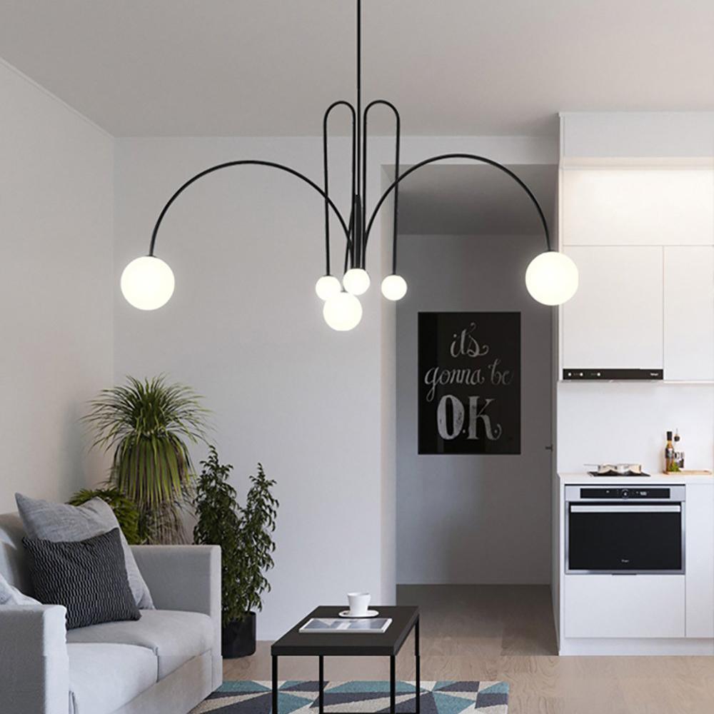 Lustre moderne Ejnar en Métal, Verre Noir