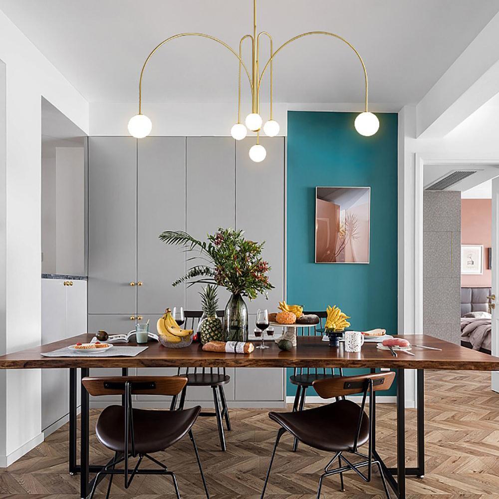 Lustre moderne Ejnar en Métal, Verre bordeaux