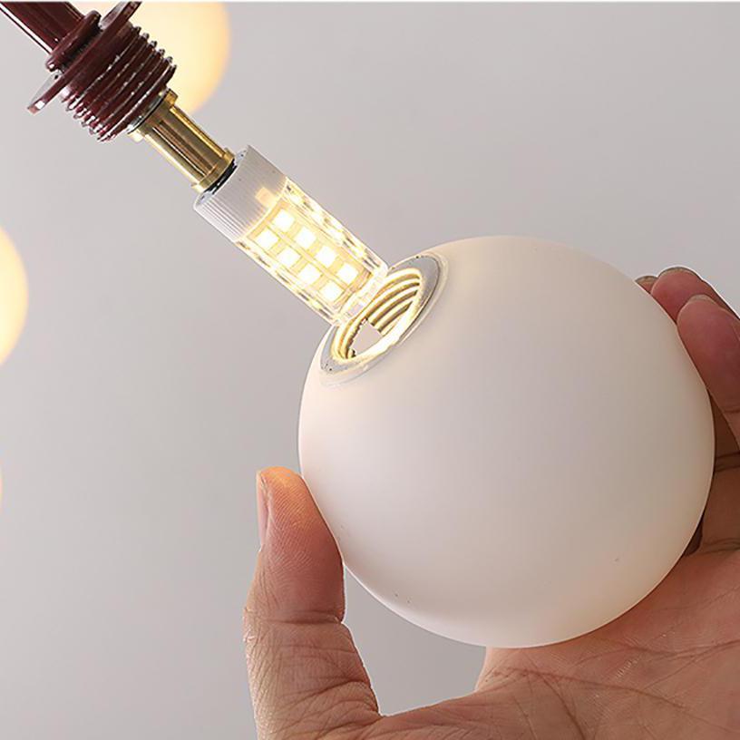 Lustre moderne Ejnar en Métal, Verre bordeaux