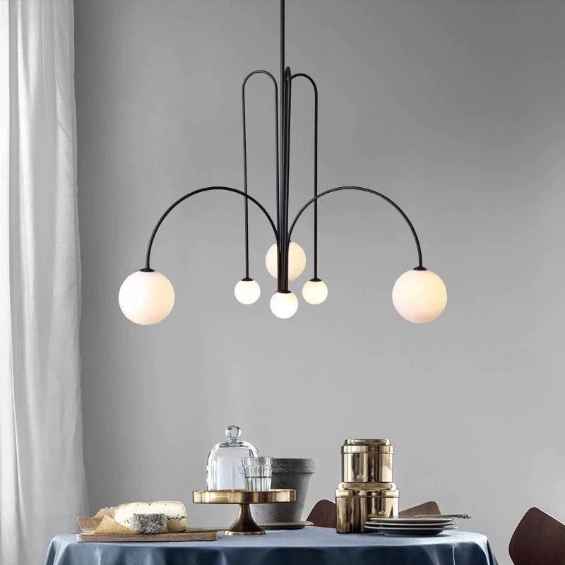 Lustre moderne Ejnar en Métal, Verre Cuivre plaqué