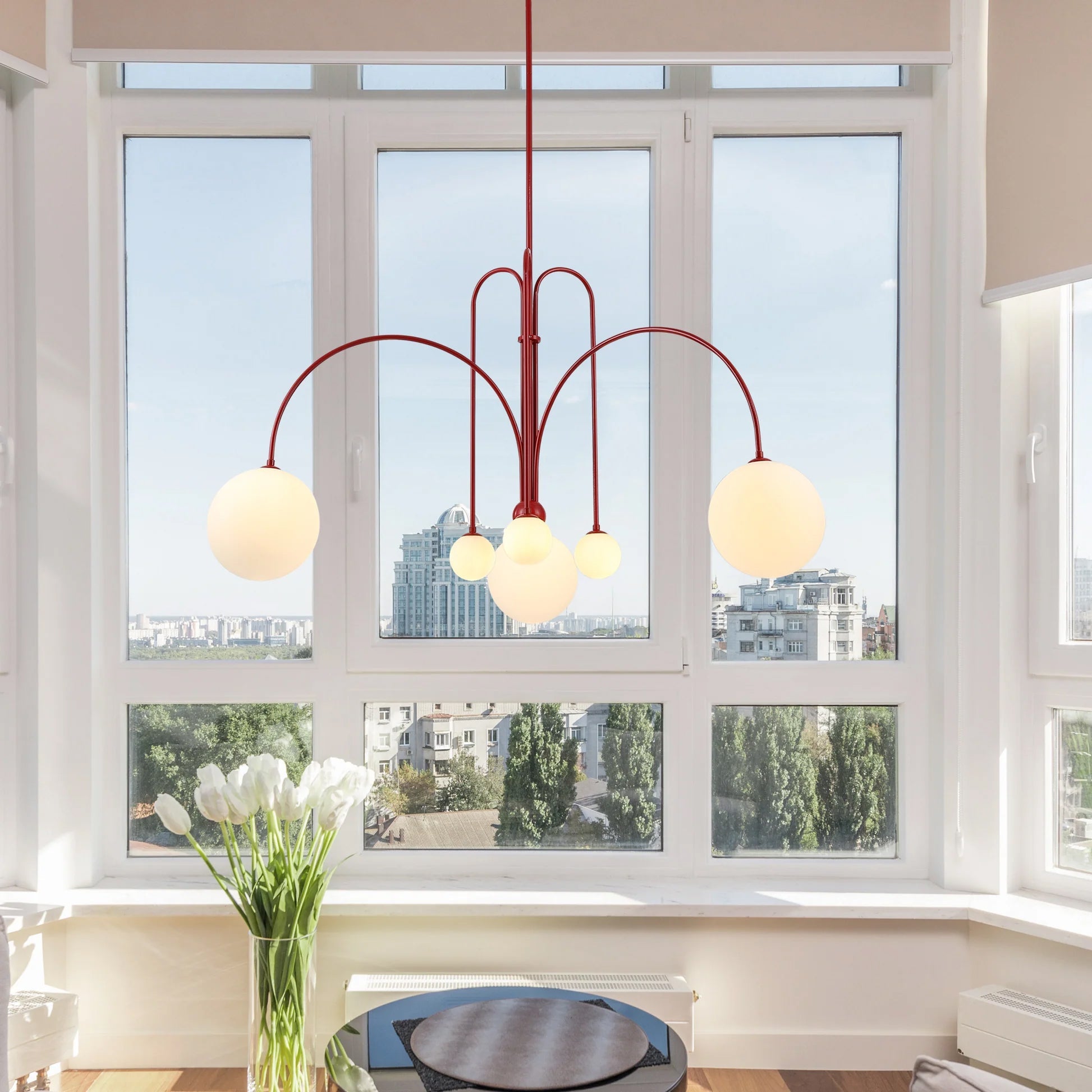 Lustre moderne Ejnar en Métal, Verre Nickel