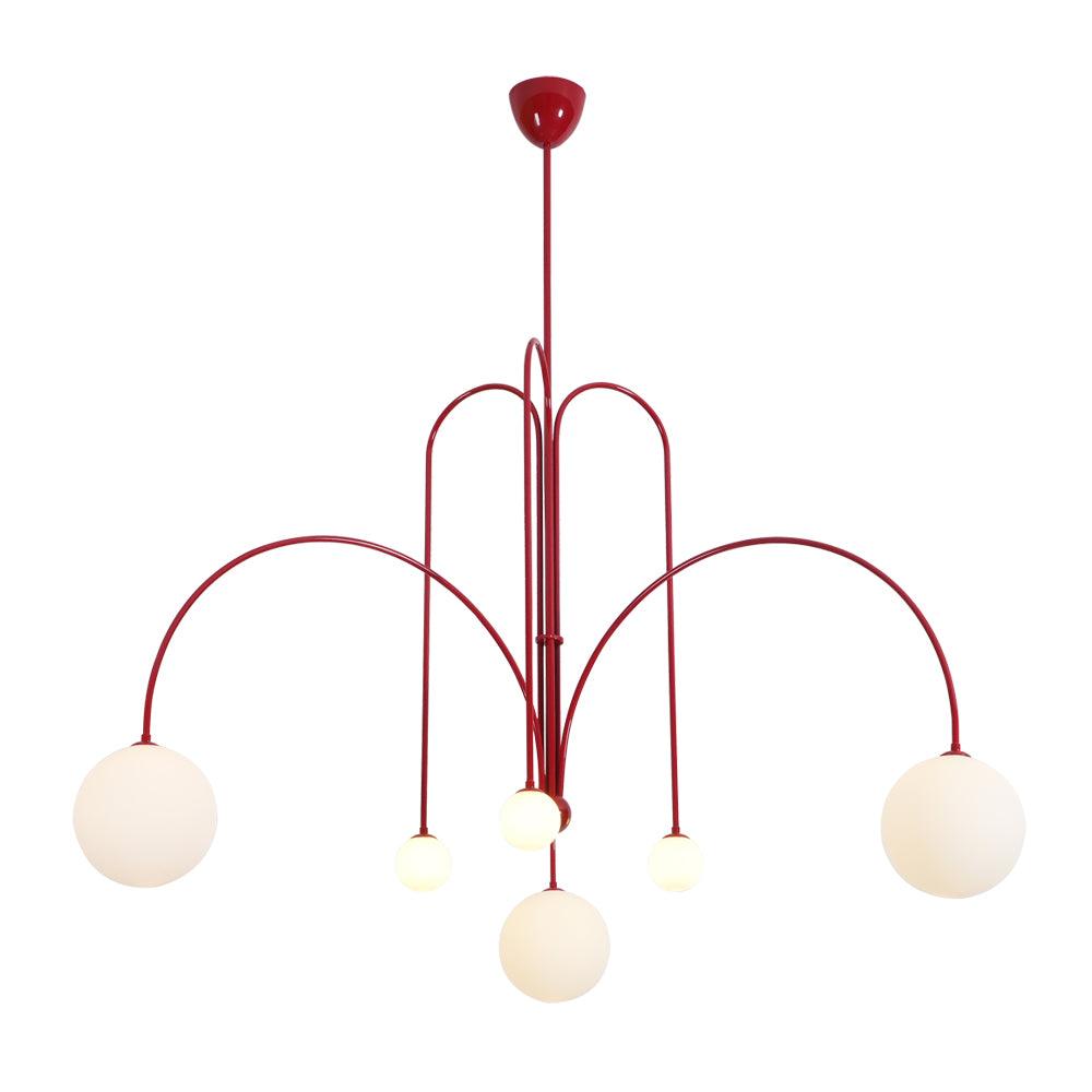Lustre moderne Ejnar en Métal, Verre Nickel
