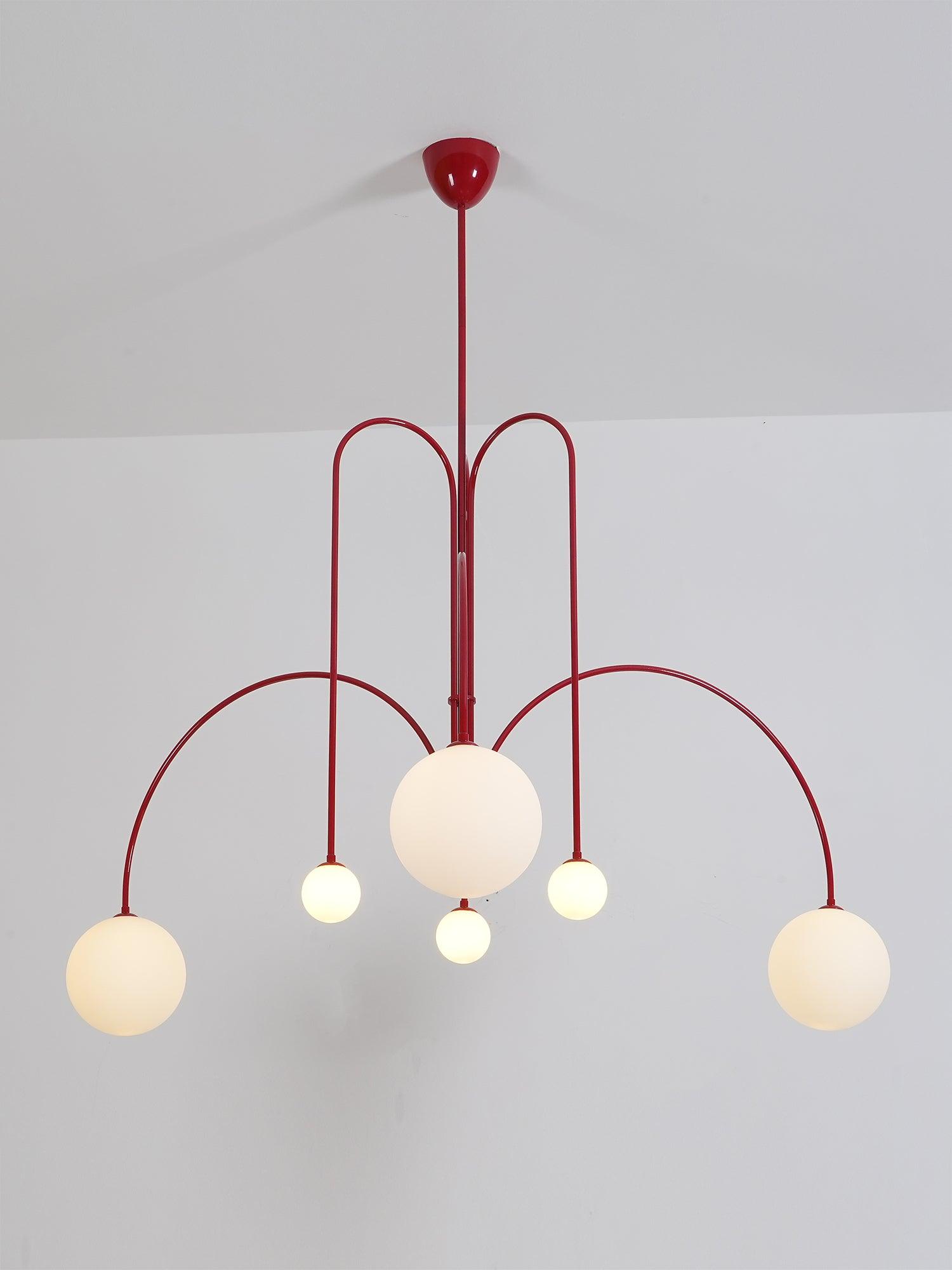 Lustre moderne Ejnar en Métal, Verre Nickel