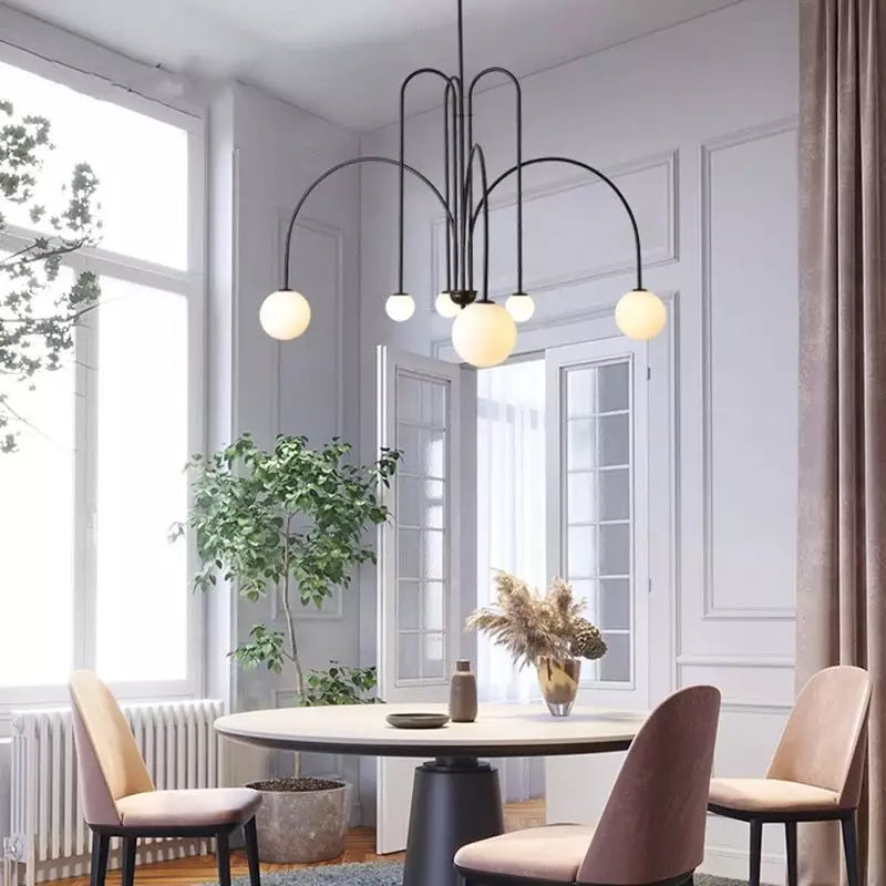 Lustre moderne Ejnar en Métal, Verre Noir