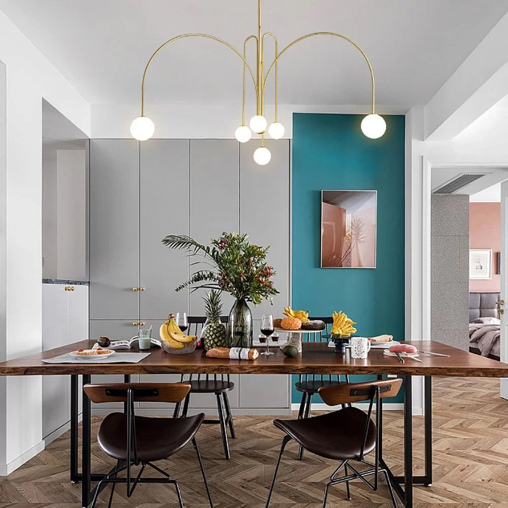 Lustre moderne Ejnar en Métal, Verre bordeaux