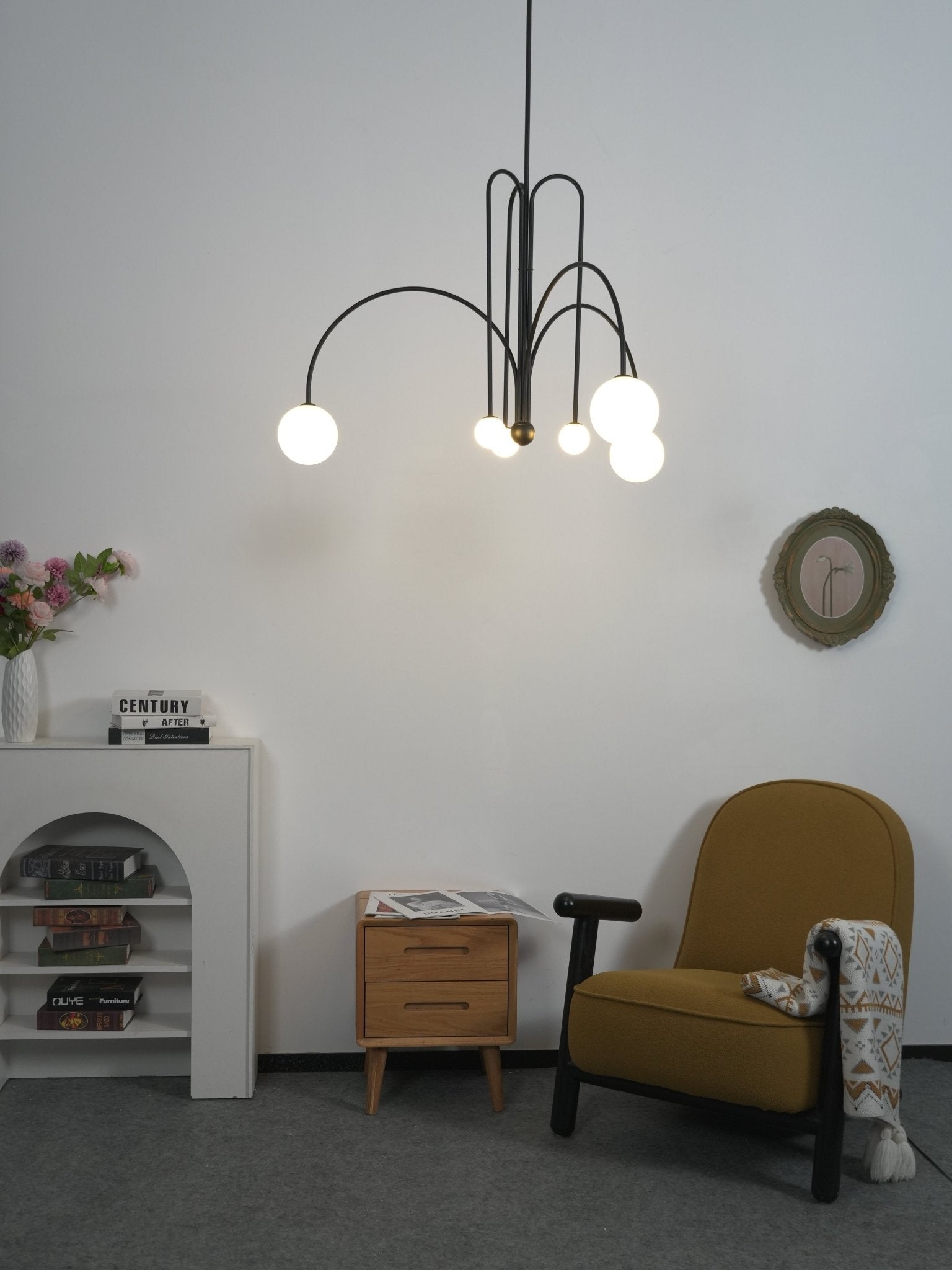 Lustre moderne Ejnar en Métal, Verre bordeaux