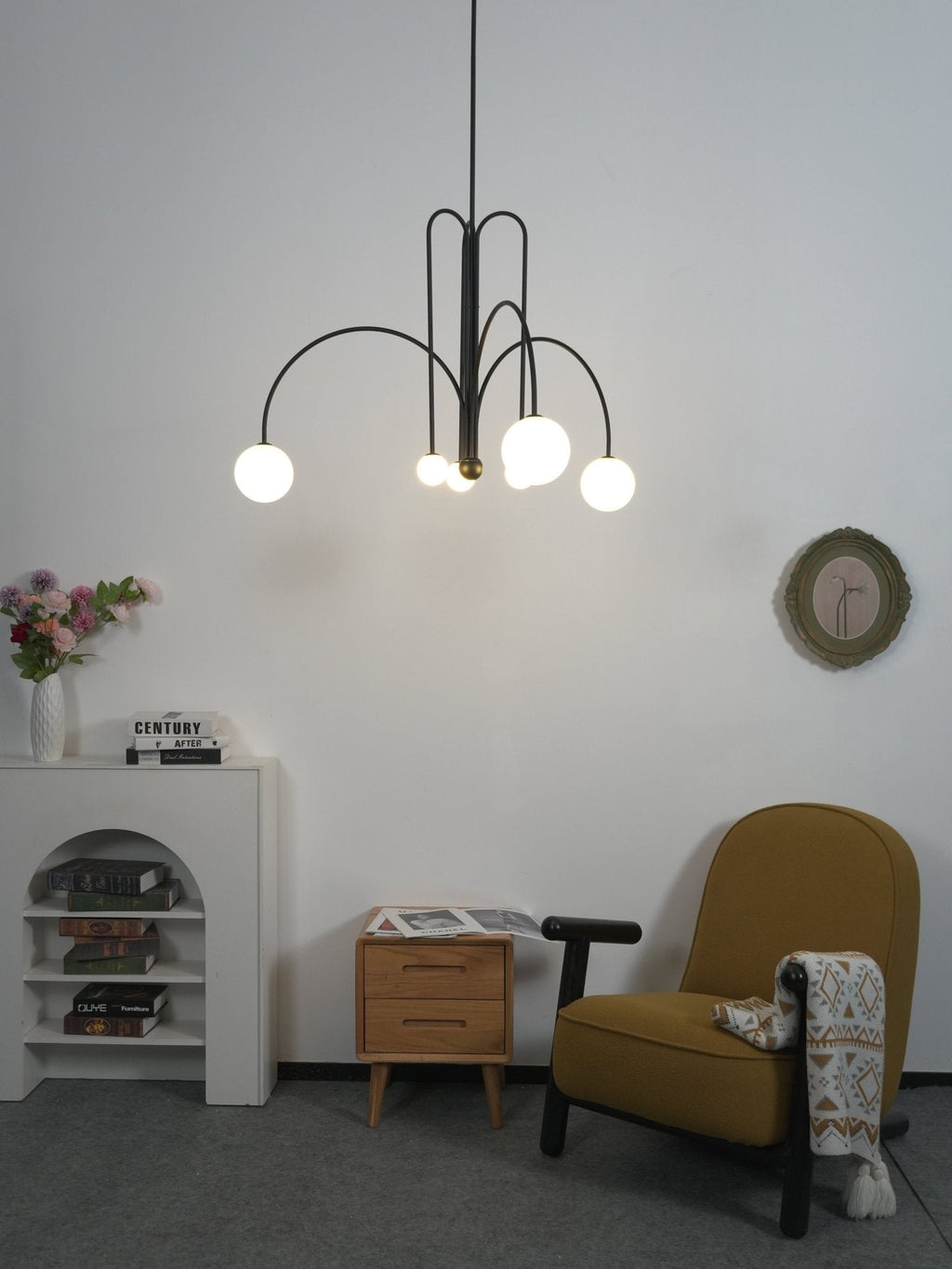 Lustre moderne Ejnar en Métal, Verre bordeaux