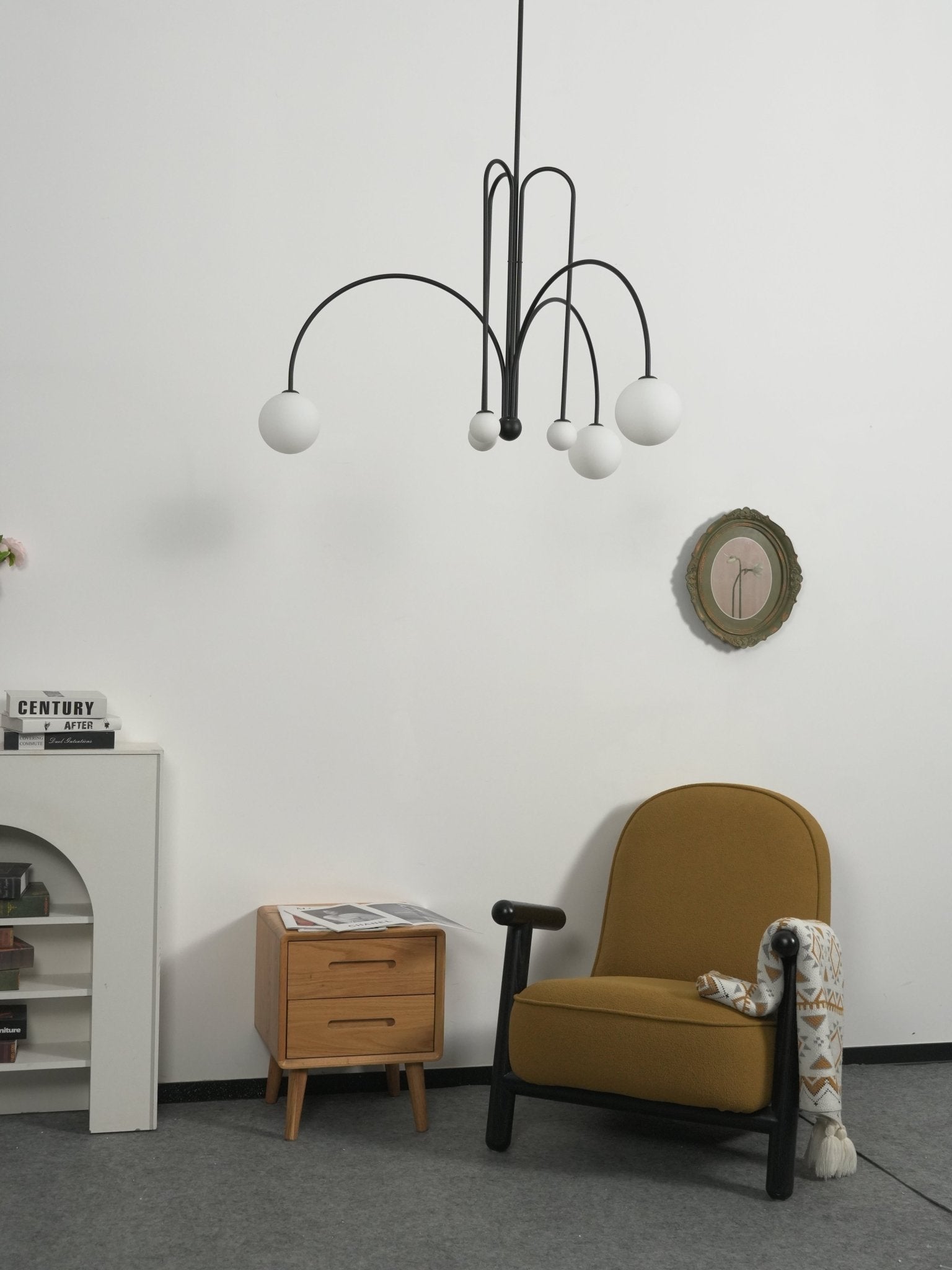 Lustre moderne Ejnar en Métal, Verre bordeaux