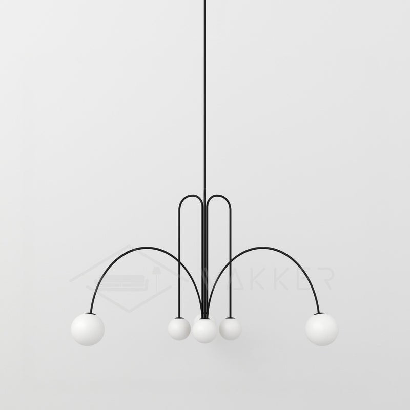 Lustre moderne Ejnar en Métal, Verre Nickel