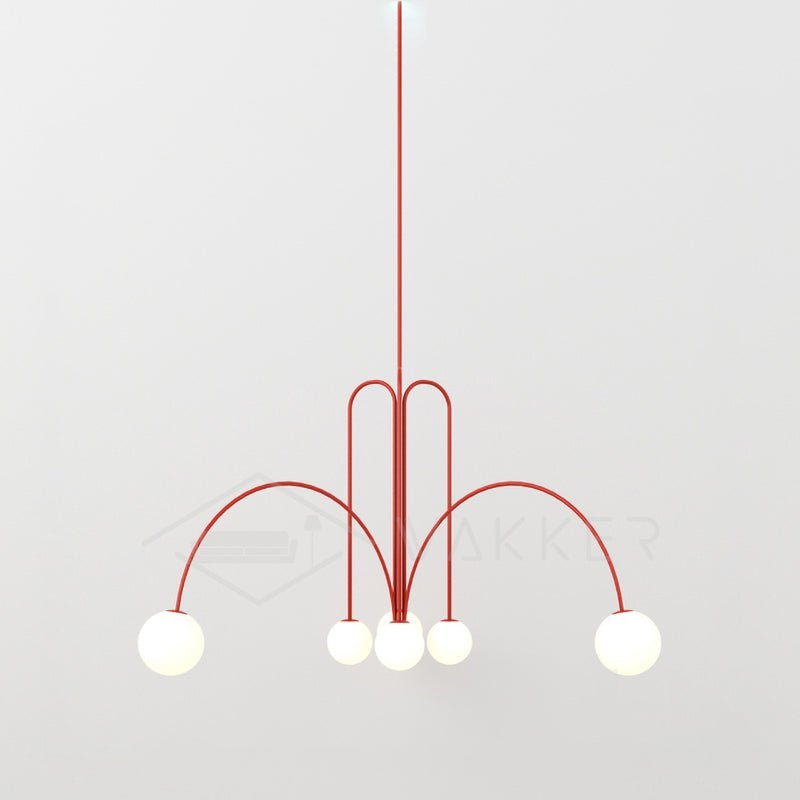 Lustre moderne Ejnar en Métal, Verre Nickel