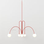 Lustre moderne Ejnar en Métal, Verre bordeaux