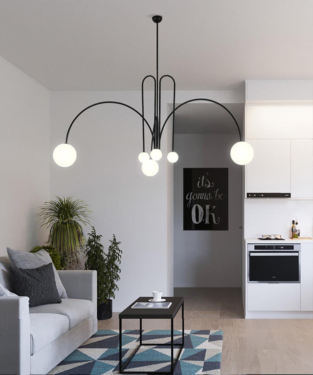 Lustre moderne Ejnar en Métal, Verre Noir