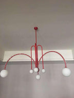 Lustre moderne Ejnar en Métal, Verre bordeaux