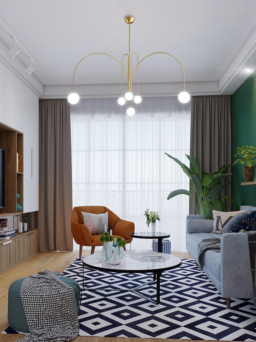 Lustre moderne Ejnar en Métal, Verre bordeaux