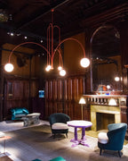 Lustre moderne Ejnar en Métal, Verre bordeaux