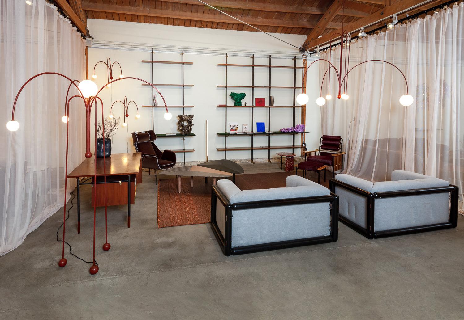 Lustre moderne Ejnar en Métal, Verre bordeaux