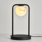 Lampe à poser moderne Walker en Noir et albâtre blanc