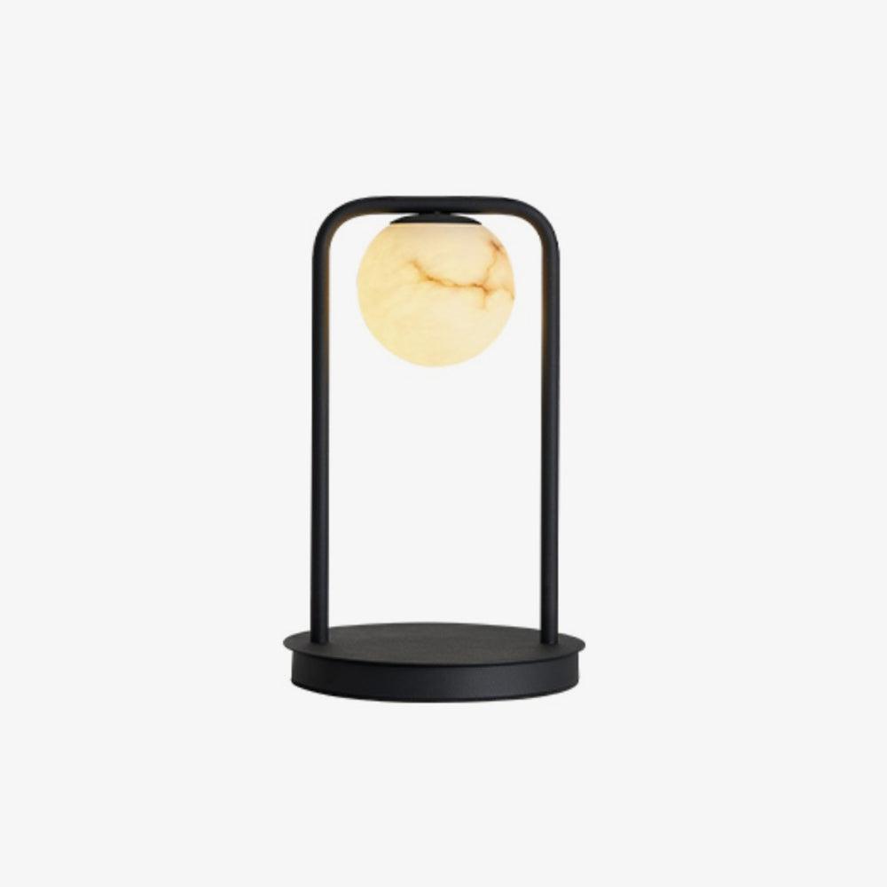 Lampe à poser moderne Walker en Noir et albâtre blanc