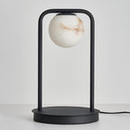 Lampe à poser moderne Walker en Noir et albâtre blanc