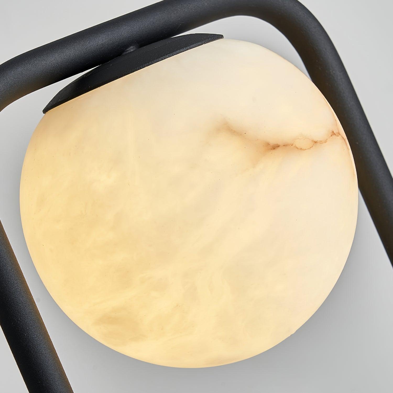 Lampe à poser moderne Walker en Noir et albâtre blanc
