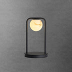 Lampe à poser moderne Walker en Noir et albâtre blanc