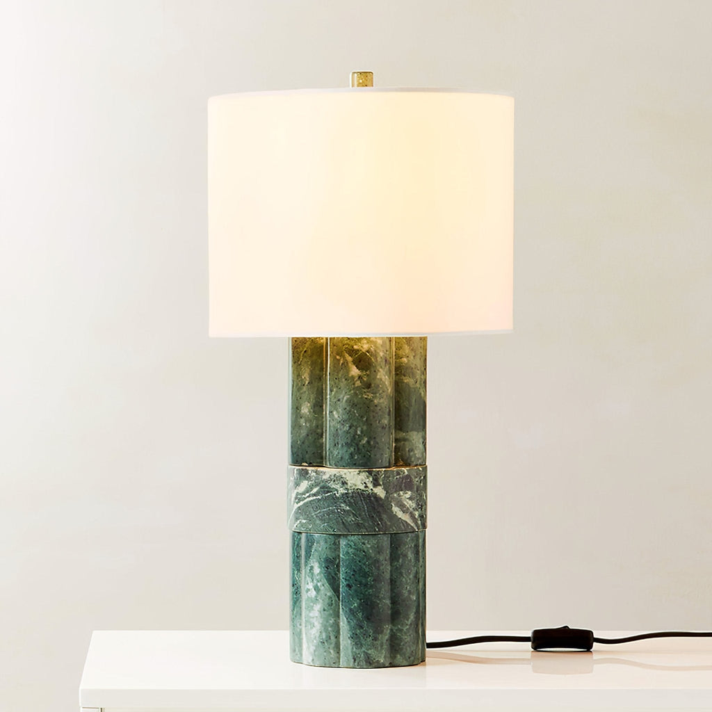 Lampe à poser moderne Blade en Vert marbre et blanc