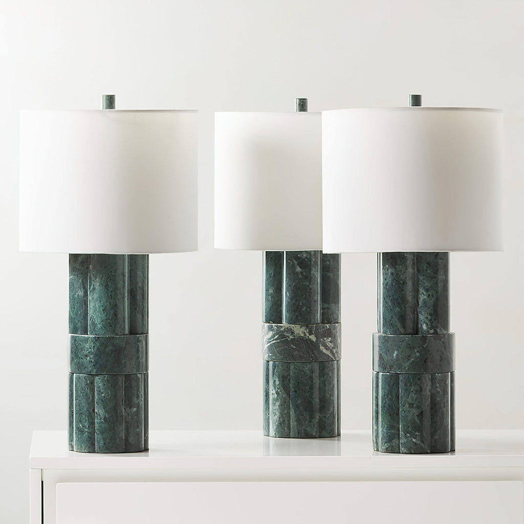 Lampe à poser moderne Blade en Vert marbre et blanc