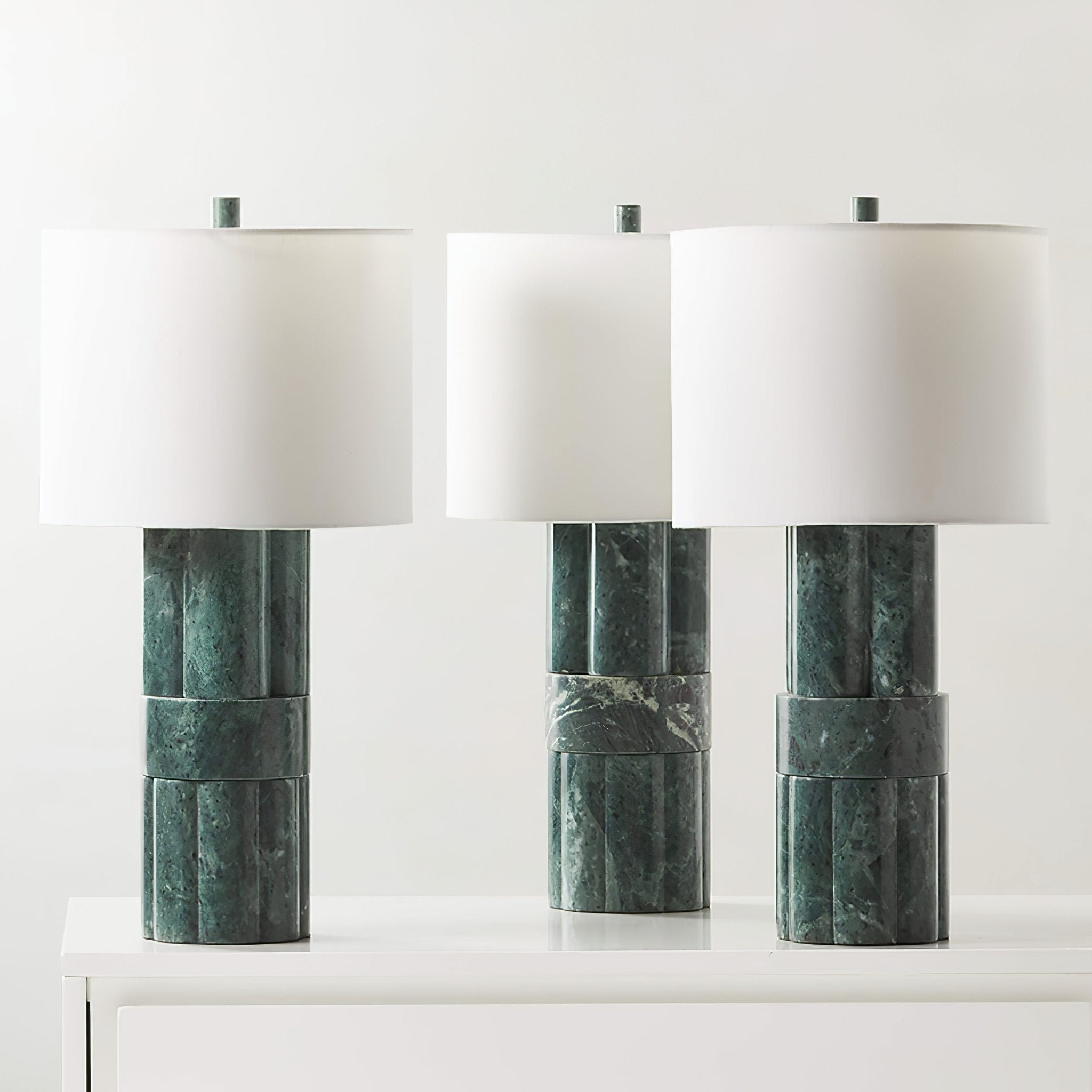 Lampe à poser moderne Blade en Vert marbre et blanc