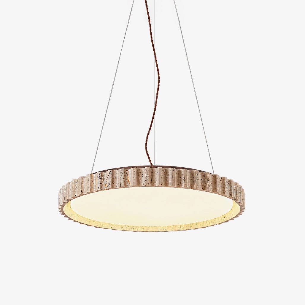Suspension moderne Marsden en Travertin jaune et blanc