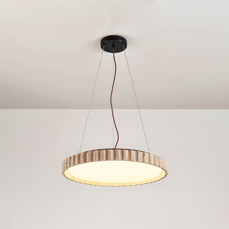 Suspension moderne Marsden en Travertin jaune et blanc
