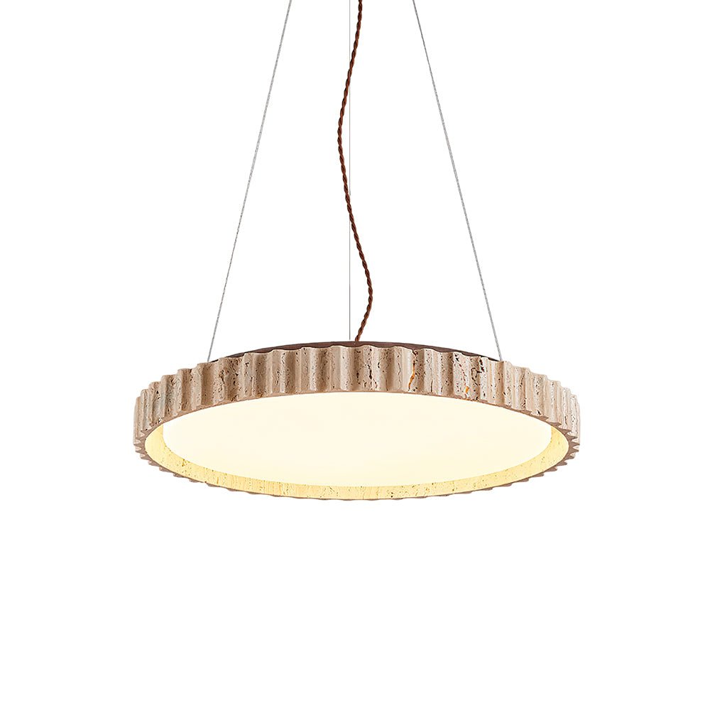 Suspension moderne Marsden en Travertin jaune et blanc