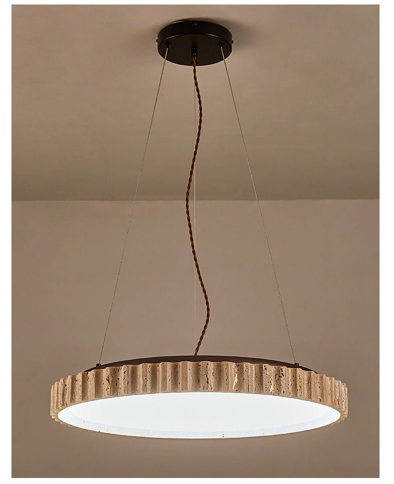 Suspension moderne Marsden en Travertin jaune et blanc