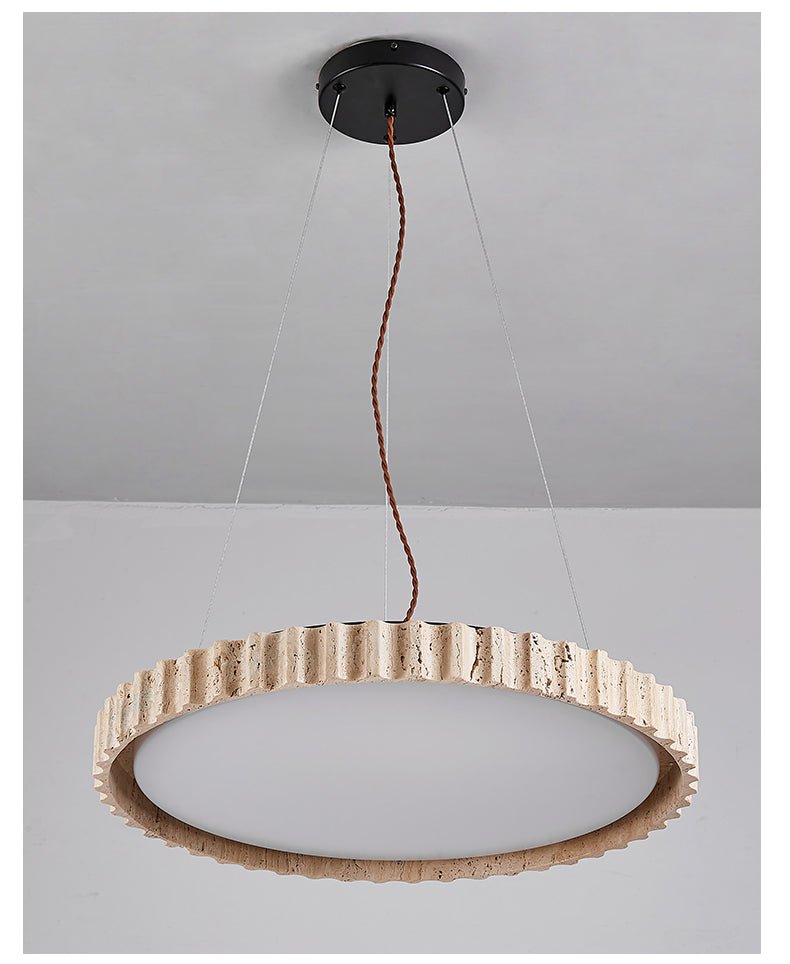 Suspension moderne Marsden en Travertin jaune et blanc