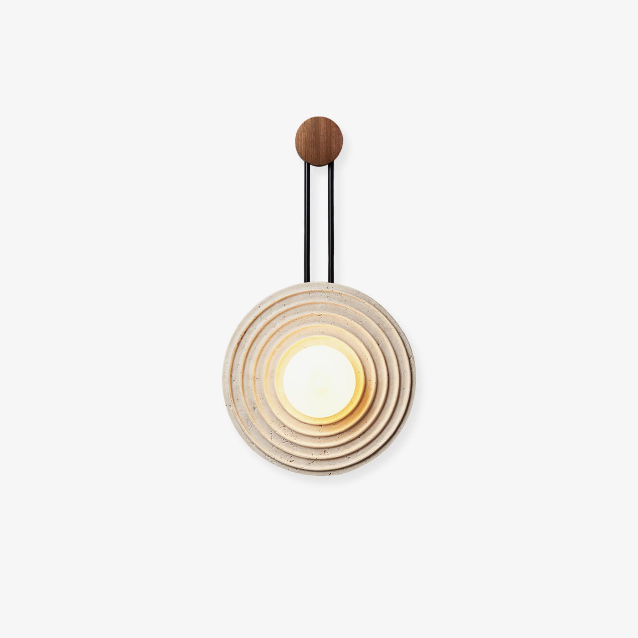 Applique murale moderne Crosby en Travertin Foncé noyer et beige