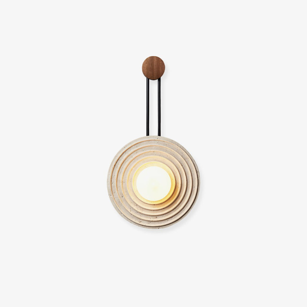 Applique murale moderne Crosby en Travertin Bois et beige