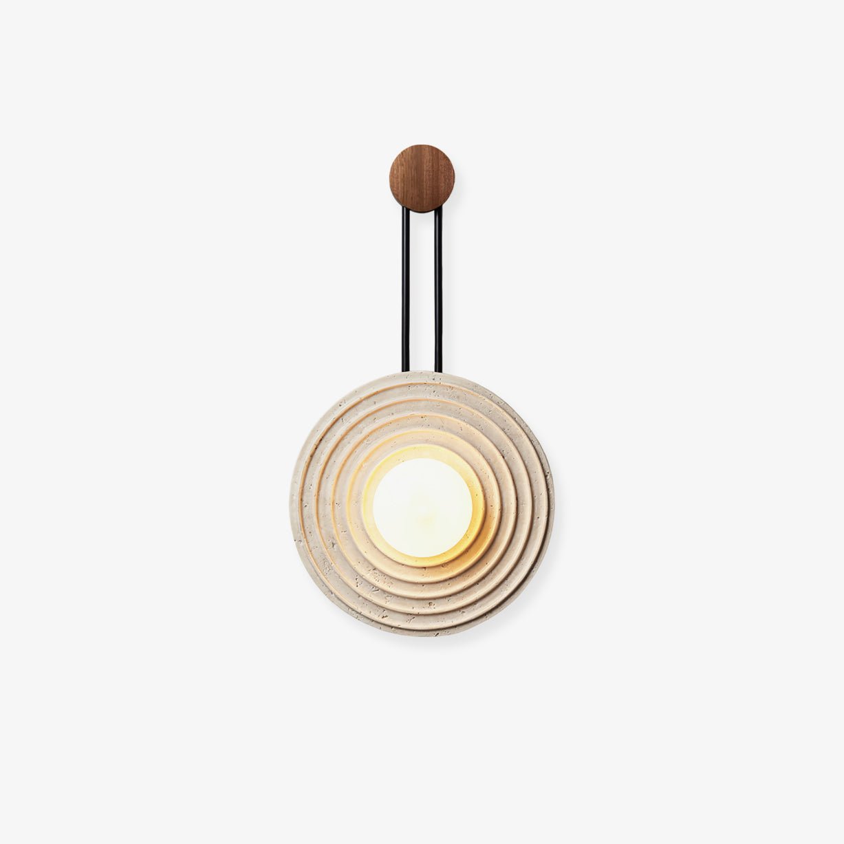 Applique murale moderne Crosby en Travertin Foncé noyer et beige