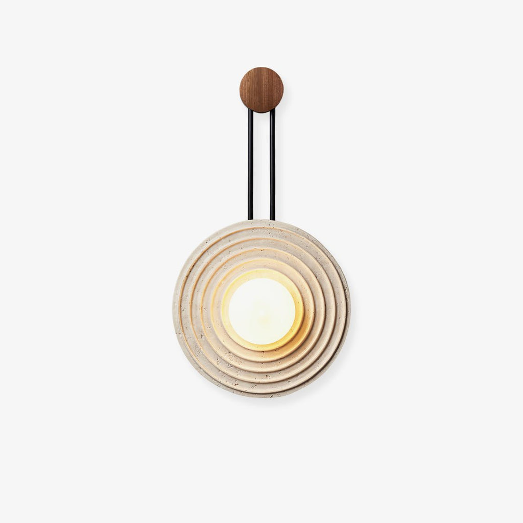 Applique murale moderne Crosby en Travertin Bois et beige
