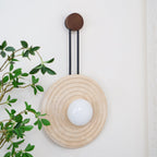 Applique murale moderne Crosby en Travertin Foncé noyer et beige