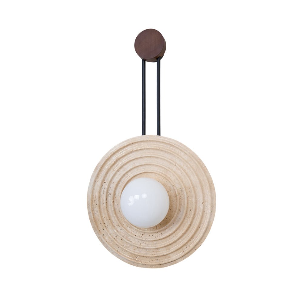 Applique murale moderne Crosby en Travertin Bois et beige