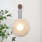 Applique murale moderne Crosby en Travertin Bois et beige