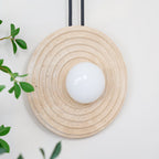 Applique murale moderne Crosby en Travertin Foncé noyer et beige