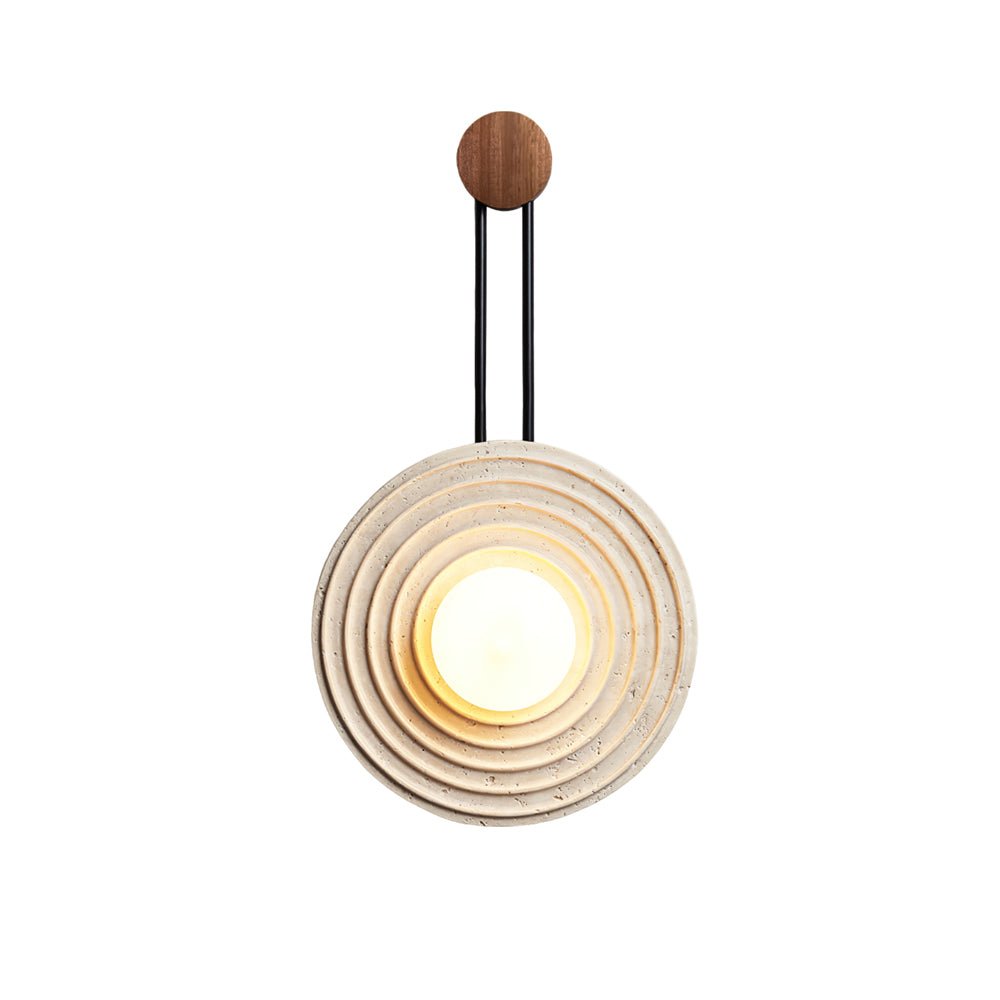 Applique murale moderne Crosby en Travertin Bois et beige