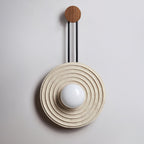 Applique murale moderne Crosby en Travertin Foncé noyer et beige