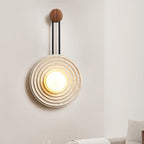 Applique murale moderne Crosby en Travertin Bois et beige
