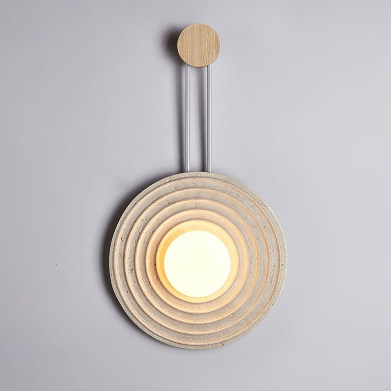 Applique murale moderne Crosby en Travertin Bois et beige
