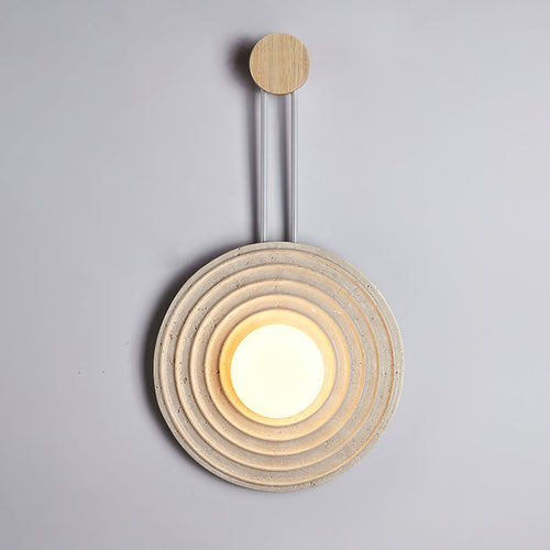 Applique murale moderne Crosby en Travertin Bois et beige