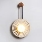 Applique murale moderne Crosby en Travertin Foncé noyer et beige
