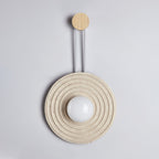 Applique murale moderne Crosby en Travertin Foncé noyer et beige
